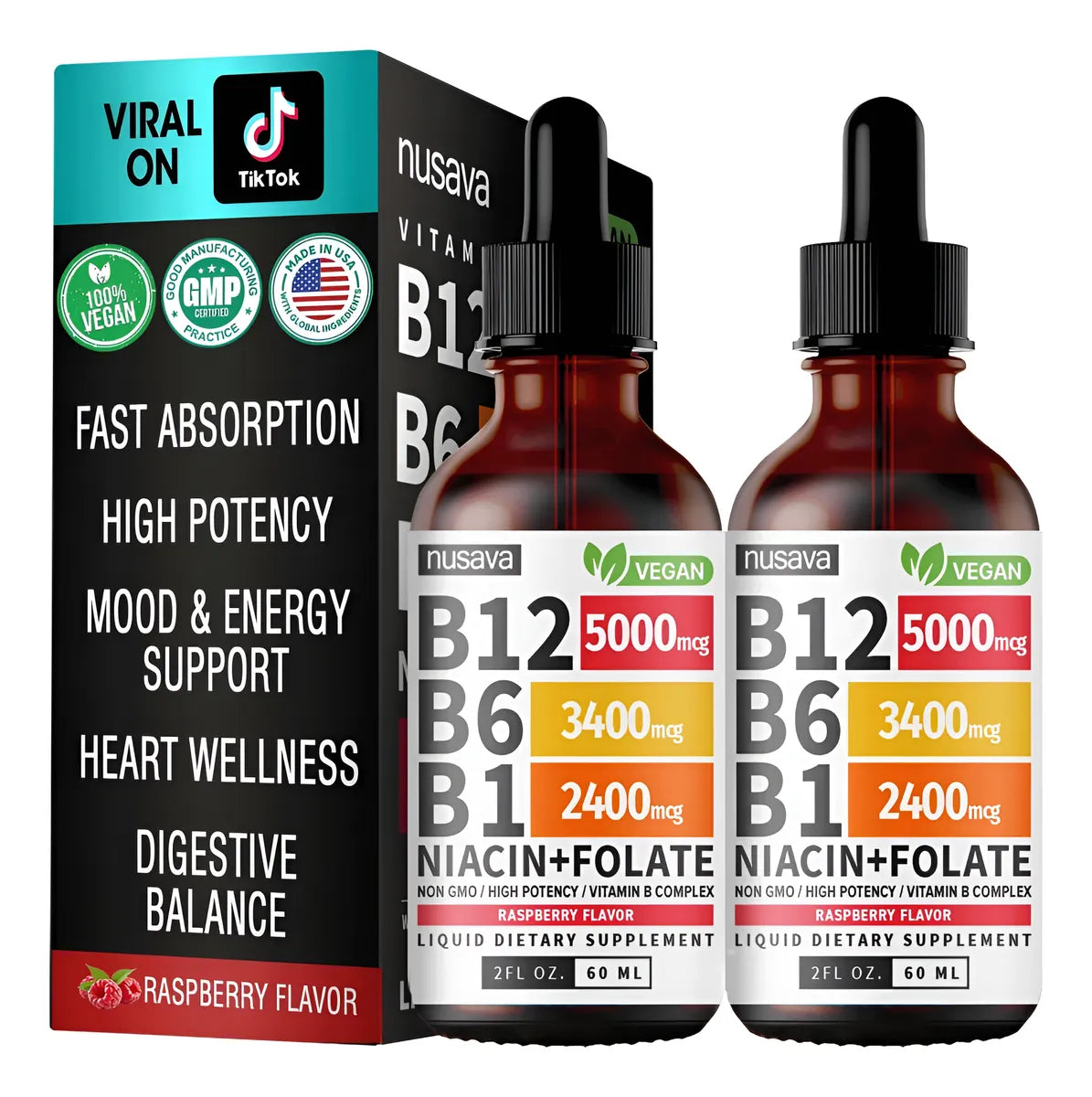 SUPLEMETO LIQUIDO DE VITAMINA B12 CON FRAMBUESA OFERTA