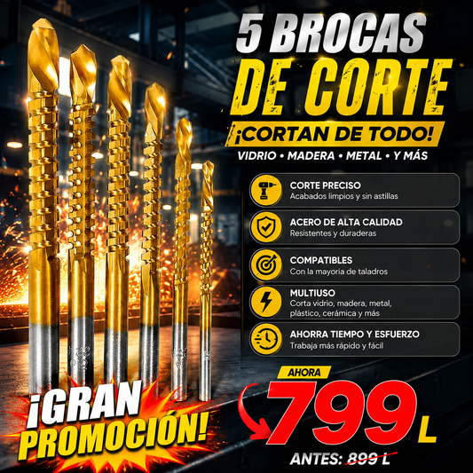Brocas de metalurgia para taladrado (5 unidades)