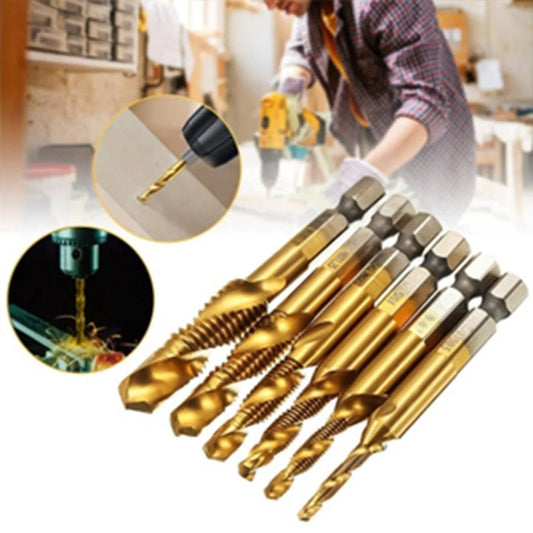 Kit De 6 Brocas Giratorias HSS Recubiertas de Titanio-TOP DE VENTAS